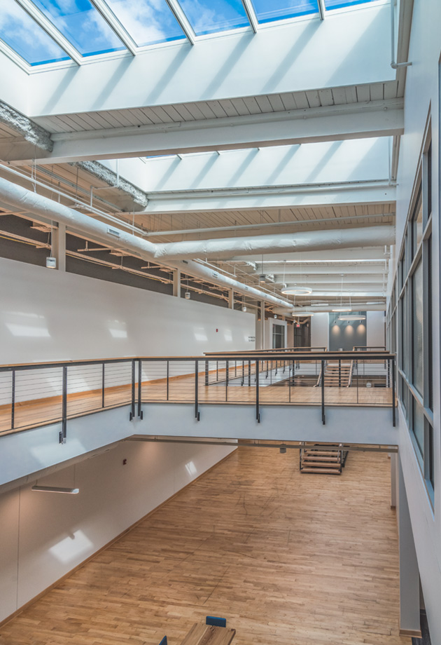 Daylight is central to the renovation of a textile mill into a corporate office