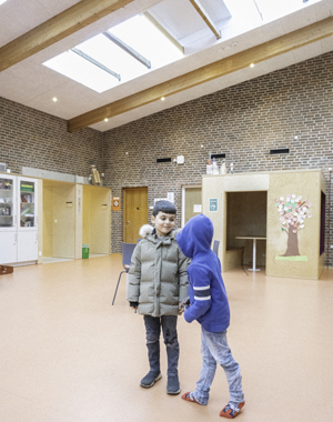 Modular skylights provide comfort ventilation and natural light in the Peder Lykke School.