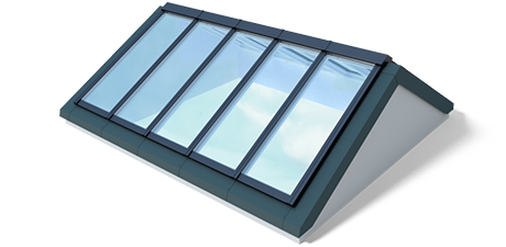 Darstellung einer Sattel-Lichtband-Lösung - modulare Tageslicht-Systeme von VELUX