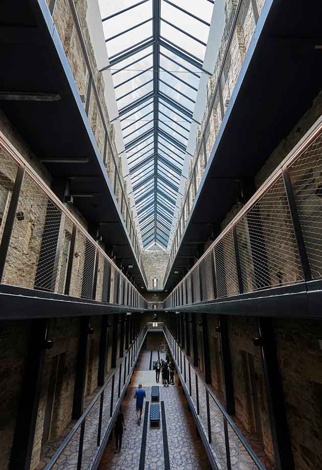 VELUX Commercial dual pitched rooflight in corridor of Bodmin Jail Hotel