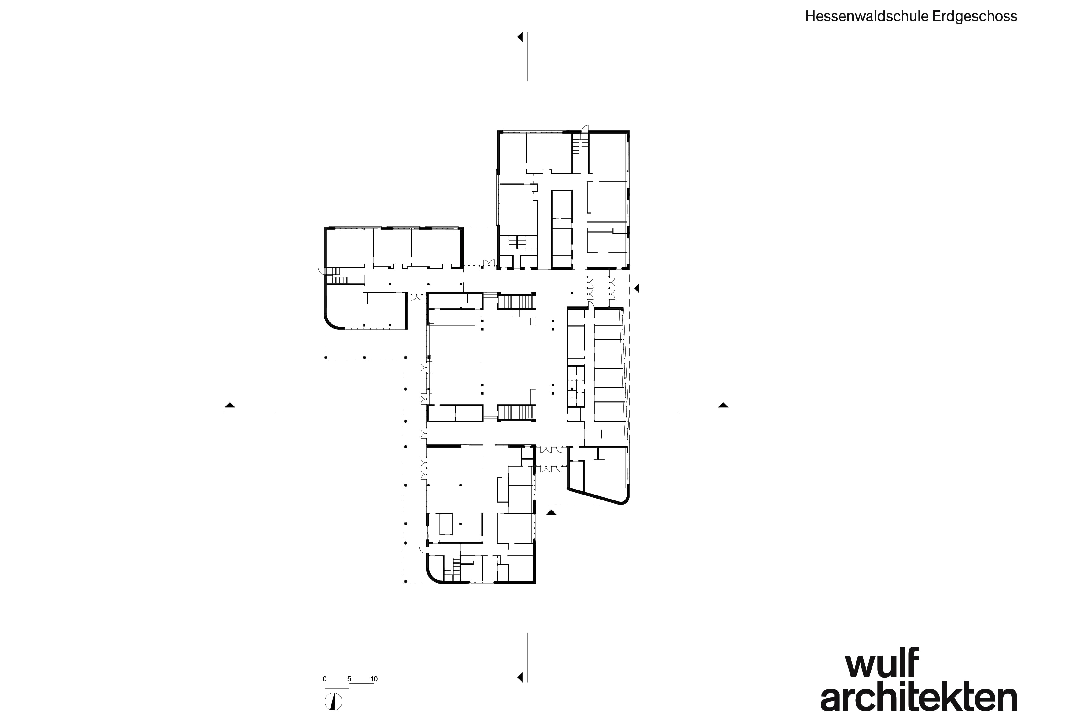 Architectural drawings of Hessenwald Schule - Wulf Architekten