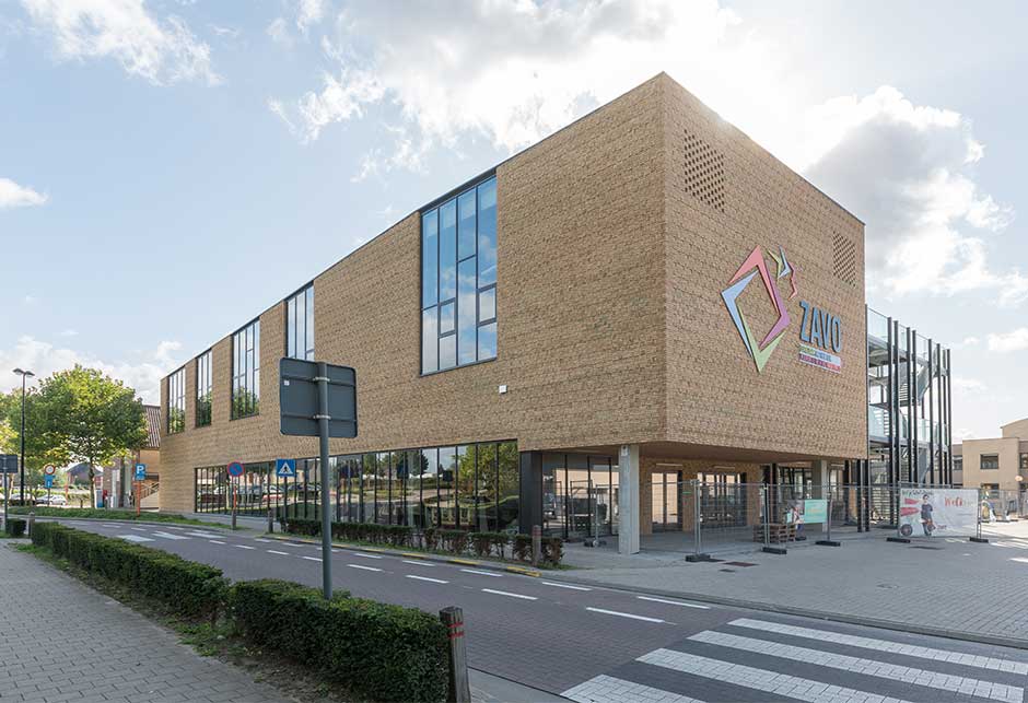 ZAVO schoolgebouw buitenaanzicht, Zaventem, België