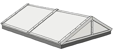 Ilustracja dwuspadowego pasma świetlnego Vario Therm-S z dachem dwuspadowym