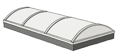 Illustration of a Vario Therm barrel vault continuous rooflight