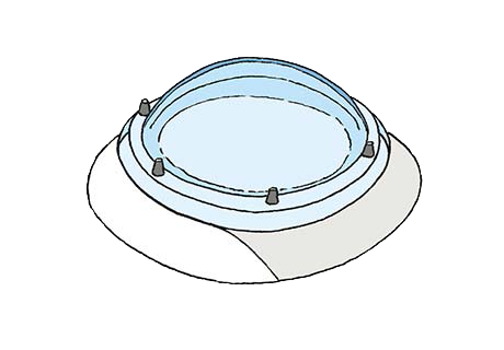 Illustration of a Standard Dome Rooflight